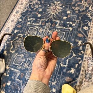 Ray-Ban Gold Frame Sunglasses with Green Lenses